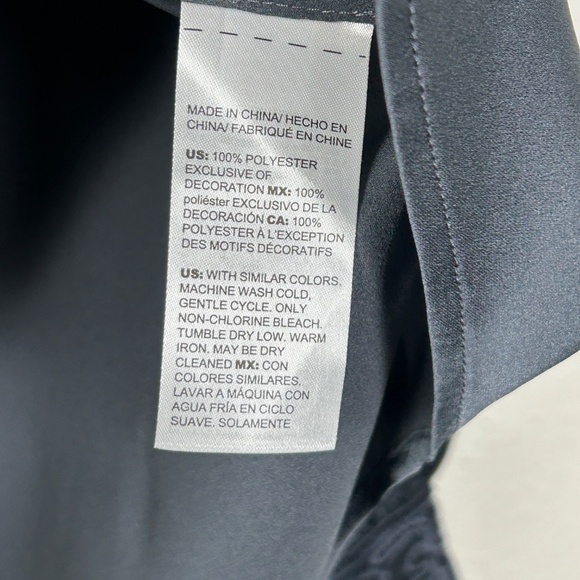 Chicos size 4 20/22 satin long sleeve blouse top burnout velvet trim gray - Picture 10 of 12